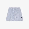 Maje Striped Elasticated-waist Stretch Cotton-blend Shorts -Sweaty Bety Clothing Shop R04121176 BLEUS M