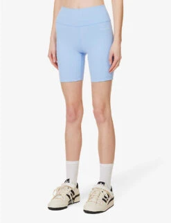 Logo-print High-rise Stretch-woven Shorts 9 Logo-print High-rise Stretch-woven Shorts -Sweaty Bety Clothing Shop R04122872 HYDRANGEA ALT02