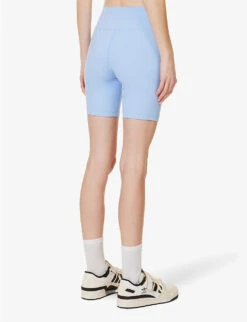 Logo-print High-rise Stretch-woven Shorts 10 Logo-print High-rise Stretch-woven Shorts -Sweaty Bety Clothing Shop R04122872 HYDRANGEA ALT03