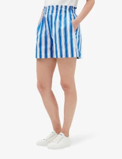 CLAUDIE PIERLOT Striped High-rise Cotton Shorts -Sweaty Bety Clothing Shop R04122992 DIVERS ALT02