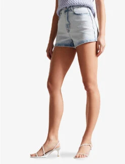 Ted Baker Gianahh High-rise Stretch-denim Shorts -Sweaty Bety Clothing Shop R04125133 LTWASH ALT02