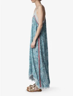 Zadig & Voltaire Risty Paisley-print Woven Maxi Dress -Sweaty Bety Clothing Shop R04125248 DENIM ALT02