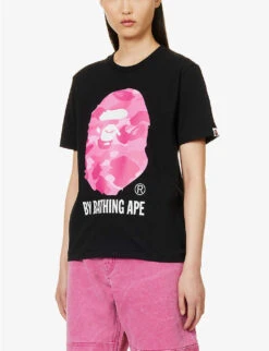 Camouflage-print Brand-patch Cotton-jersey T-shirt -Sweaty Bety Clothing Shop R04126054 BLACKXYELLOW ALT02