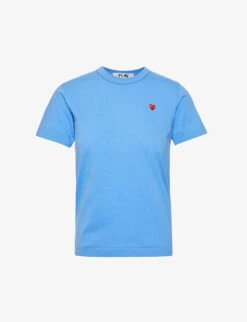 Comme Des Garçons Play Logo-embroidered Cotton-jersey T-shirt