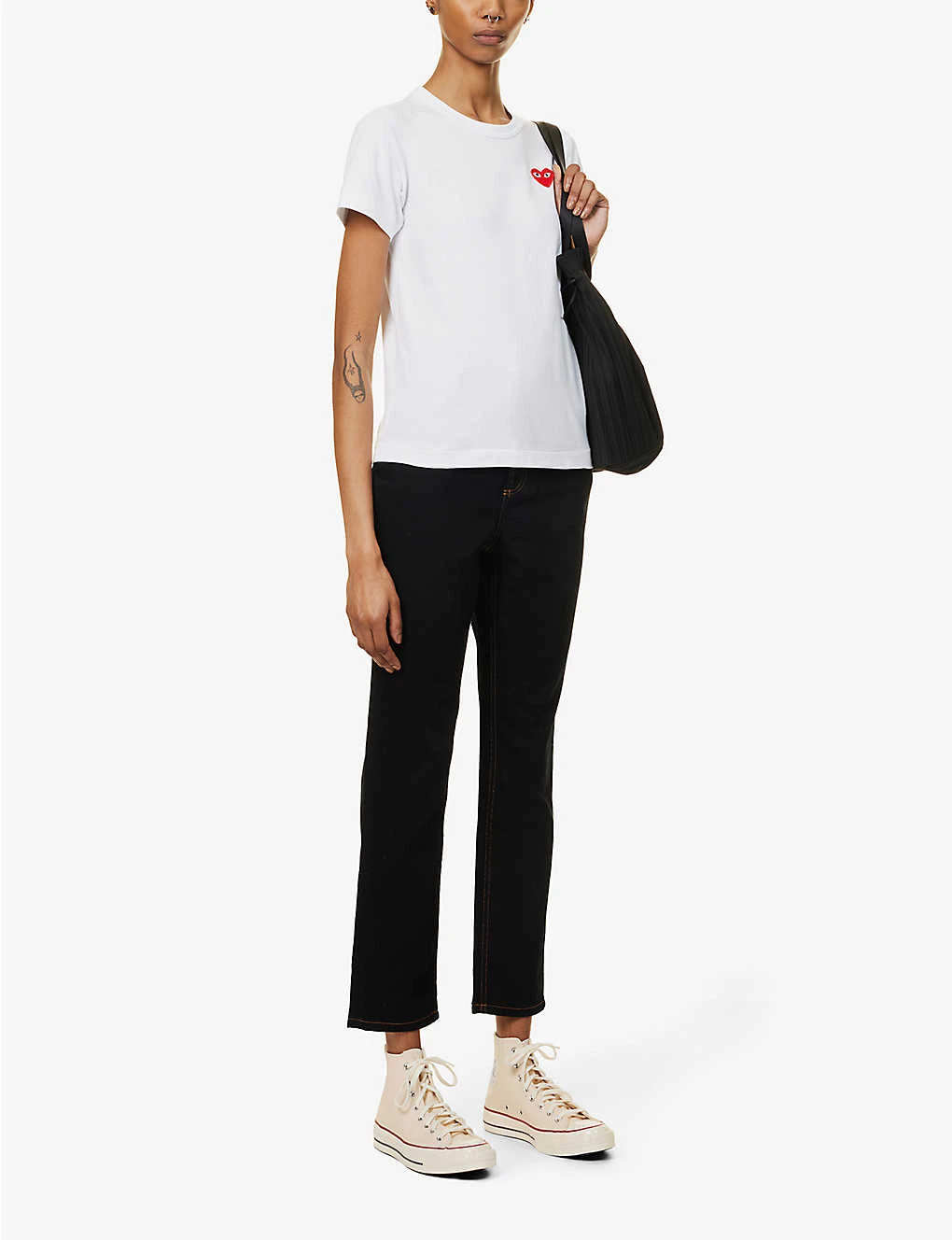 Comme Des Garçons Play Heart-appliqué Slim-fit Cotton-jersey Top 4 Comme Des Garçons Play Heart-appliqué Slim-fit Cotton-jersey Top - Image 2