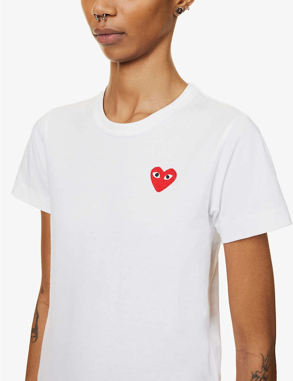 Comme Des Garçons Play Heart-appliqué Slim-fit Cotton-jersey Top 7 Comme Des Garçons Play Heart-appliqué Slim-fit Cotton-jersey Top - Image 5