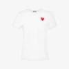 Comme Des Garçons Play Heart-appliqué Slim-fit Cotton-jersey Top -Sweaty Bety Clothing Shop R04126229 WHITE M