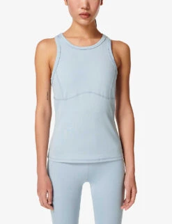 Sweaty Betty All Day Racer-back Stretch-woven Tank Top -Sweaty Bety Clothing Shop R04127243 ALUMINIUMBLUE ALT02