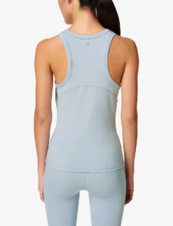 Sweaty Betty All Day Racer-back Stretch-woven Tank Top -Sweaty Bety Clothing Shop R04127243 ALUMINIUMBLUE ALT03