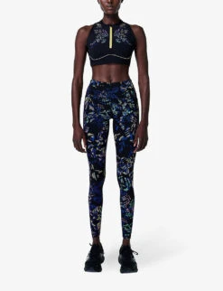 Sweaty Betty Power Contour Zip Abstract-print Stretch-woven Sports Bra 8 Sweaty Betty Power Contour Zip Abstract-print Stretch-woven Sports Bra -Sweaty Bety Clothing Shop R04127294 BLACKFLORALPRINT ALT01