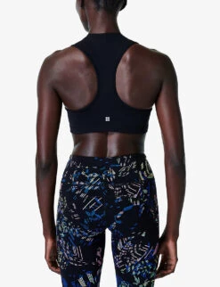 Sweaty Betty Power Contour Zip Abstract-print Stretch-woven Sports Bra 10 Sweaty Betty Power Contour Zip Abstract-print Stretch-woven Sports Bra -Sweaty Bety Clothing Shop R04127294 BLACKFLORALPRINT ALT03