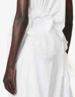 Gathered Longline Cotton-jersey Top -Sweaty Bety Clothing Shop R04127328 WHITE ALT04