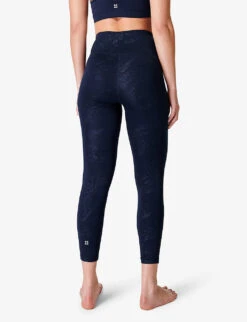 Sweaty Betty All Day 7/8 Croc-embossed Stretch-woven Leggings -Sweaty Bety Clothing Shop R04127346 BLUTEXCROCPRNT ALT03