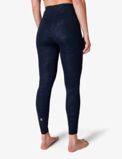 Sweaty Betty All Day Croc-embossed Stretch-woven Leggings -Sweaty Bety Clothing Shop R04127347 BLUTEXCROCPRNT ALT03