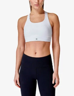 Sweaty Betty Power Medium-impact Stretch-woven Sports Bra -Sweaty Bety Clothing Shop R04127382 WHITE ALT02