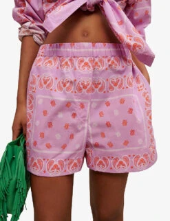 Maje Paisley Print Cotton Shorts -Sweaty Bety Clothing Shop R04127660 ROSES ALT04