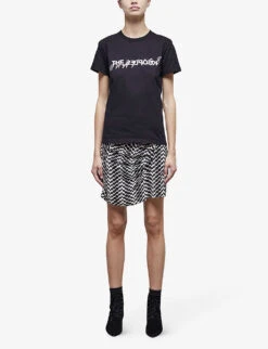 THE KOOPLES Logo-print Cotton T-shirt -Sweaty Bety Clothing Shop R04127718 BLA01 ALT02