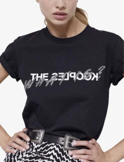 THE KOOPLES Logo-print Cotton T-shirt -Sweaty Bety Clothing Shop R04127718 BLA01 ALT04