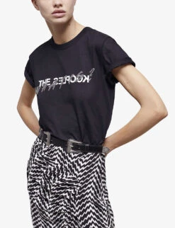 THE KOOPLES Logo-print Cotton T-shirt -Sweaty Bety Clothing Shop R04127718 BLA01 ALT05