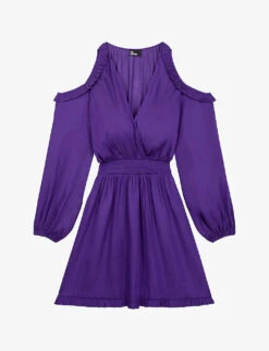 THE KOOPLES Cold-shoulder Satin Mini Dress