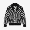 THE KOOPLES Zebra-pattern Shawl-collar Wool Cardigan