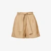 Clementina High-rise Organic-linen Shorts -Sweaty Bety Clothing Shop R04128927 TAN M