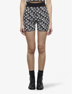 THE KOOPLES Monogram-print Woven Cycling Shorts -Sweaty Bety Clothing Shop R04131163 BLA09 ALT02