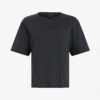 AllSaints Cygni Cut-out Organic-cotton T-shirt -Sweaty Bety Clothing Shop R04131319 WASHEDBLACK M