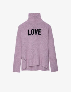 Zadig & Voltaire Alma Love-slogan Knitted Wool Jumper