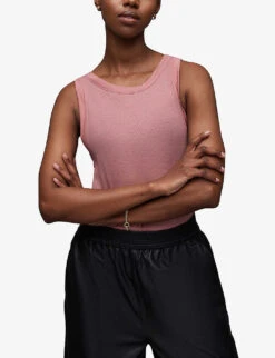 AllSaints Rina Round-neck Stretch-woven Tank Top -Sweaty Bety Clothing Shop R04134780 SOFTPINK ALT02