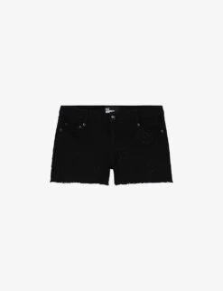 THE KOOPLES Embroidered Cut-off Denim Shorts