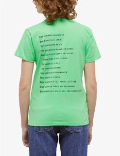 THE KOOPLES 'What Is?' Logo-print Cotton-jersey T-shirt -Sweaty Bety Clothing Shop R04135431 GRN14 ALT03