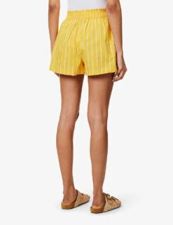 Faithfull The Brand Elva High-rise Cotton-poplin Shorts -Sweaty Bety Clothing Shop R04135585 ADIASTRIPEPRTCITRUS ALT03