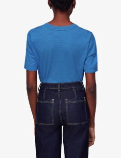 Whistles Rosa Relaxed Cotton-jersey T-shirt -Sweaty Bety Clothing Shop R04135838 BLUE ALT03