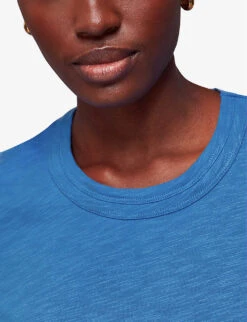 Whistles Rosa Relaxed Cotton-jersey T-shirt -Sweaty Bety Clothing Shop R04135838 BLUE ALT04