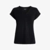 Whistles Willa V-neck Organic-cotton T-shirt -Sweaty Bety Clothing Shop R04136161 BLACK M
