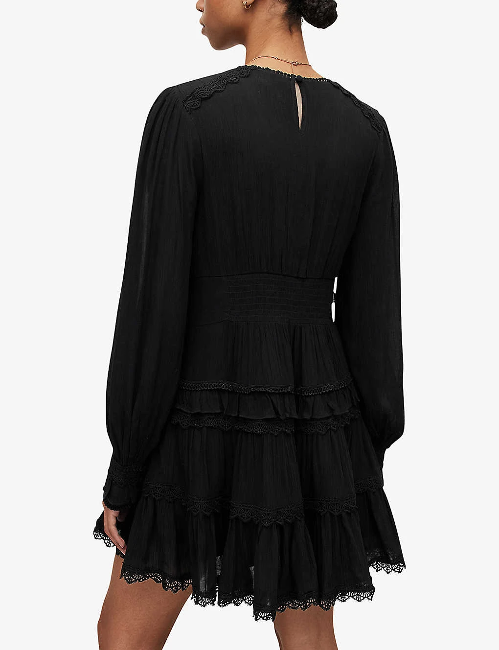 AllSaints Zora Ruffled Woven Mini Dress 6 AllSaints Zora Ruffled Woven Mini Dress - Image 4