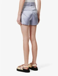 Paige Cypress Mid-rise Satin Shorts 10 Paige Cypress Mid-rise Satin Shorts -Sweaty Bety Clothing Shop R04136646 SALTBLUE ALT03