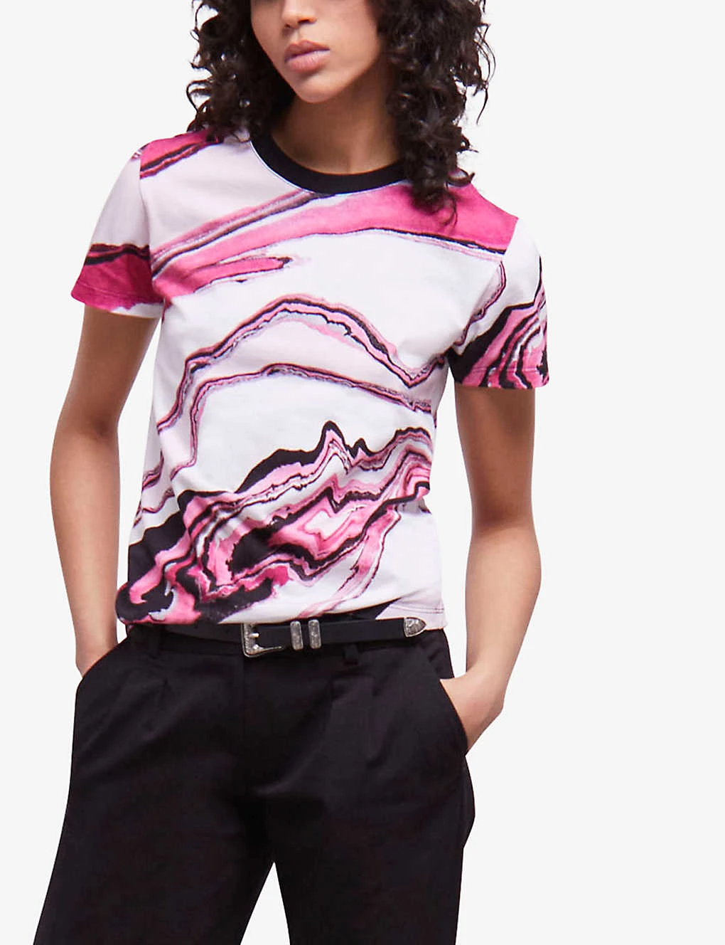 THE KOOPLES Marble-print Short-sleeve Cotton T-shirt 5 THE KOOPLES Marble-print Short-sleeve Cotton T-shirt - Image 3