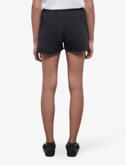 THE KOOPLES Logo-embroidered Drawstring-waist Cotton Shorts -Sweaty Bety Clothing Shop R04137387 BLA55 ALT03