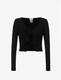 Jean Paul Gaultier Flower Floral-appliqué Knitted Top