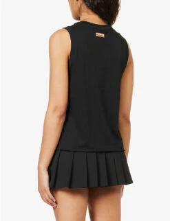 P.E NATION Shuffle Brand-print Organic-cotton Tank Top -Sweaty Bety Clothing Shop R04137946 BLACK ALT03