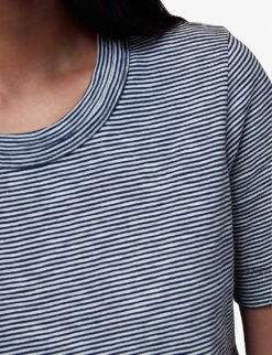 Whistles Rosa Striped Cotton-jersey T-shirt -Sweaty Bety Clothing Shop R04138154 BLUE ALT04