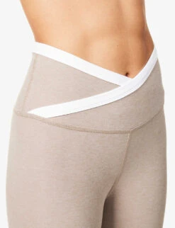 Beyond Yoga Wrap-around Contrast-trim Stretch-woven Leggings -Sweaty Bety Clothing Shop R04143883 BIRCHCLOUDWHITE ALT04