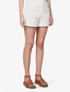 Paige Patrizia Mid-rise Cotton-rayon Blend Shorts -Sweaty Bety Clothing Shop R04144133 CREAM ALT02