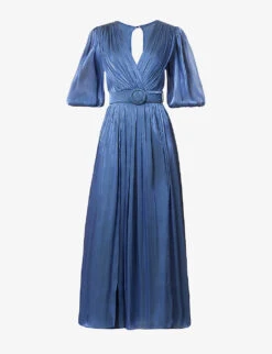 Brennie Pleated Woven Maxi Dress