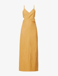 Ellie Cut-out Linen Maxi Dress