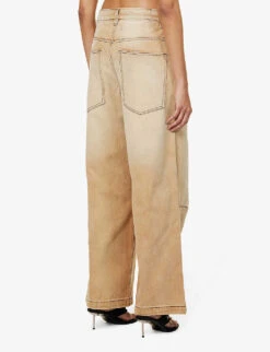 Jaded London Colossus Faded-wash Wide-leg Low-rise Jeans -Sweaty Bety Clothing Shop R04145888 SAND ALT03