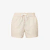 FRAME Drawstring Striped Cotton-blend Shorts