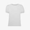 Whistles Puff-sleeved Keyhole Cotton-jersey T-shirt -Sweaty Bety Clothing Shop R04146881 WHITE M